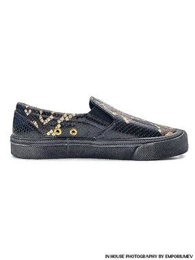 Bally Leory-P Snakeskin-Effect Designer Slip-On Shoes for Men US 10.5 (0537)